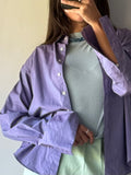 Cotton lilac button up shirt