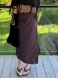 Chocolate brown skirt with wrap detail