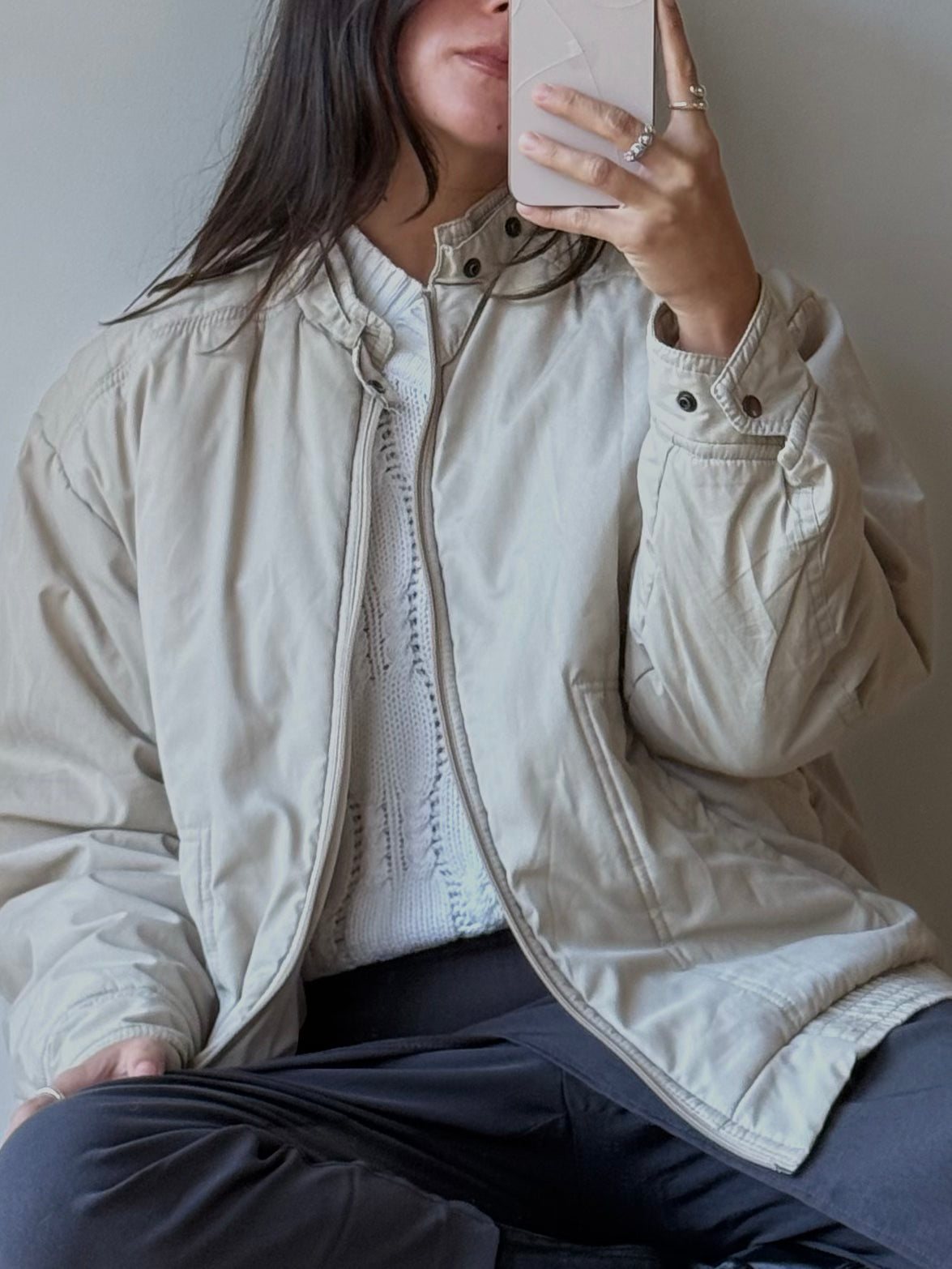 Vintage beige puffer jacket