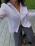 Pink button up shirt with structured panelling