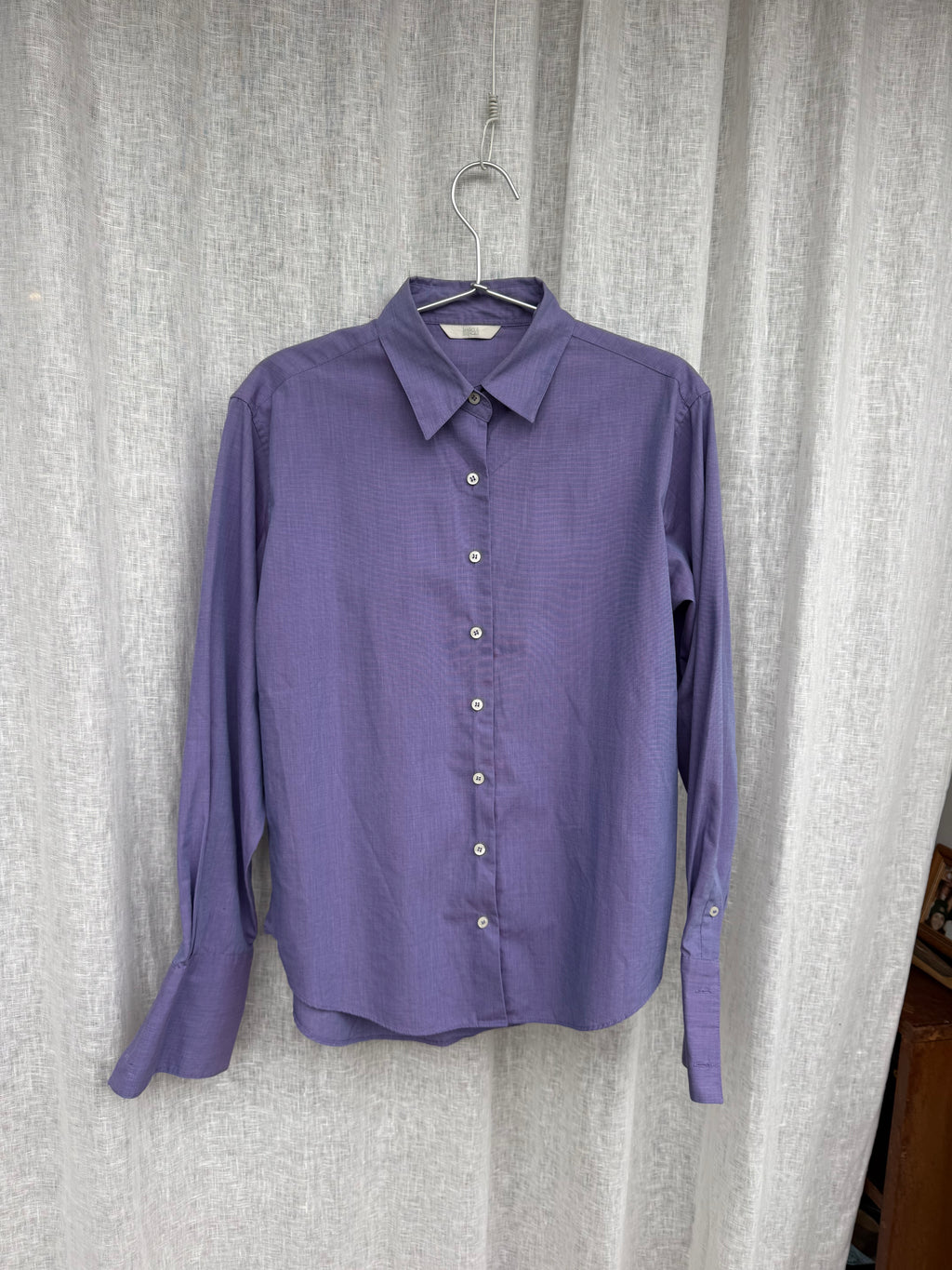 Cotton lilac button up shirt