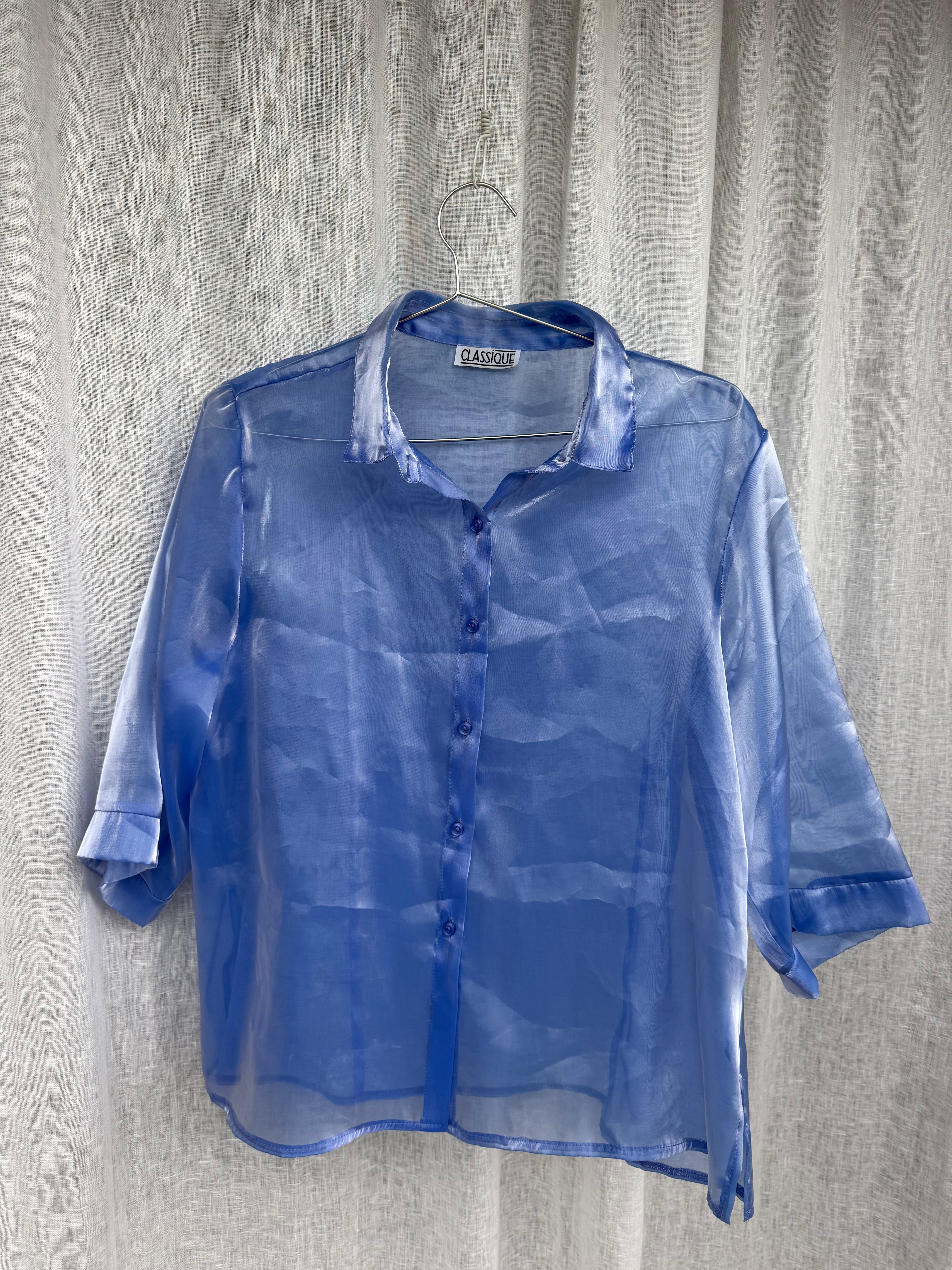 Vintage sheer lilac button up top