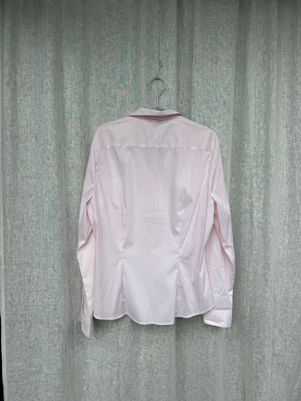 Pink button up shirt with structured panelling