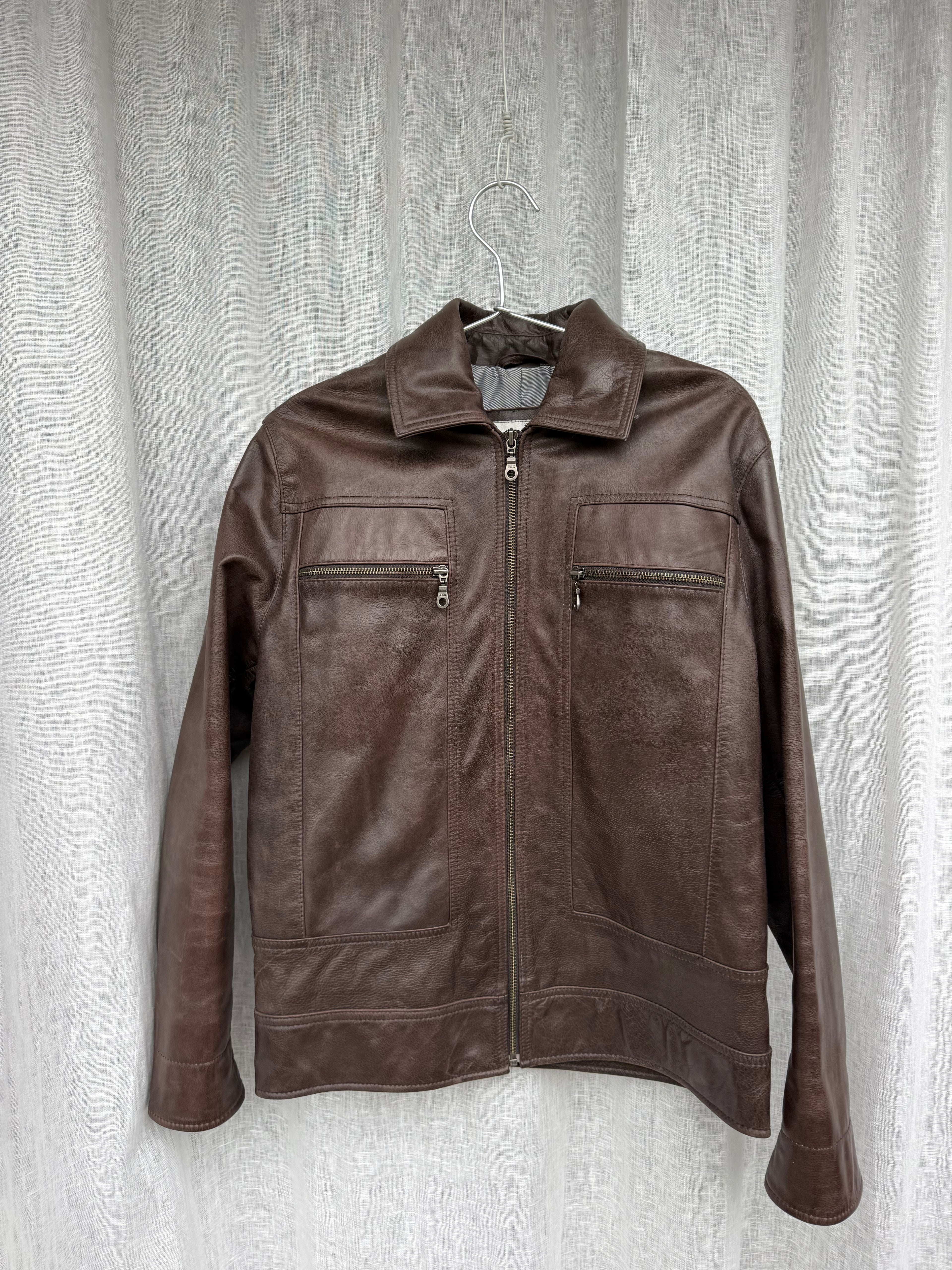 Brown leather jacket