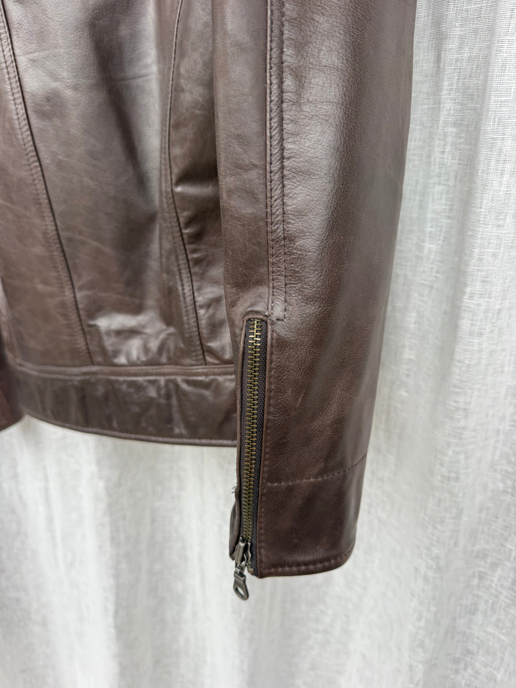 Brown leather jacket