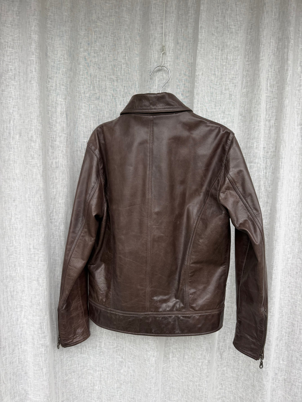 Brown leather jacket