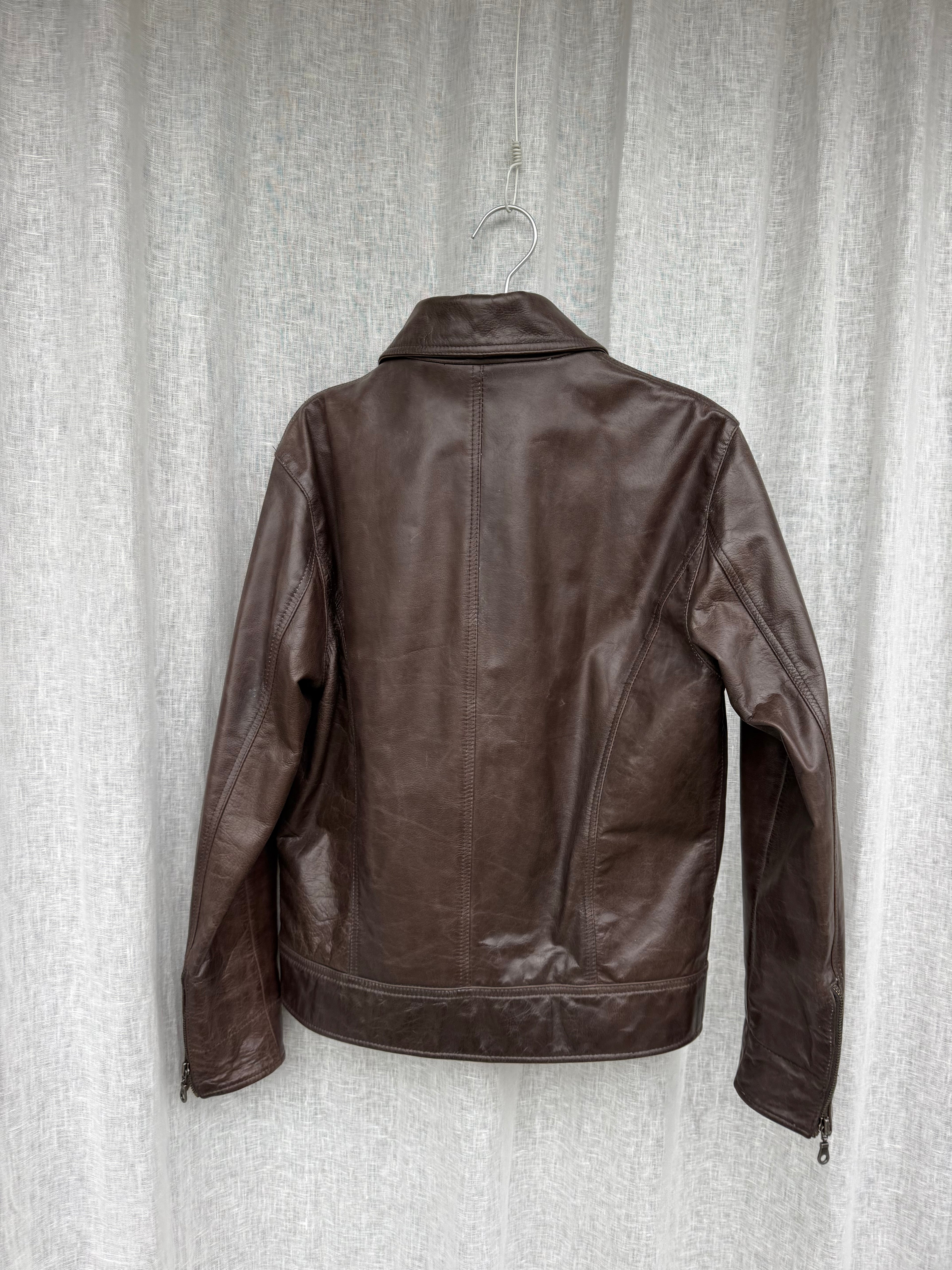 Brown leather jacket