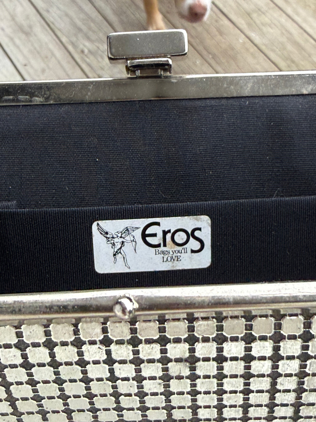 Vintage Eros silver clutch bag