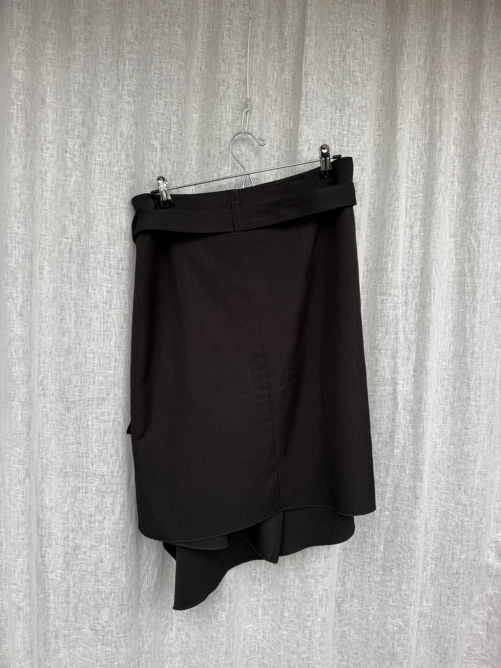 Asymmetric wrap skirt