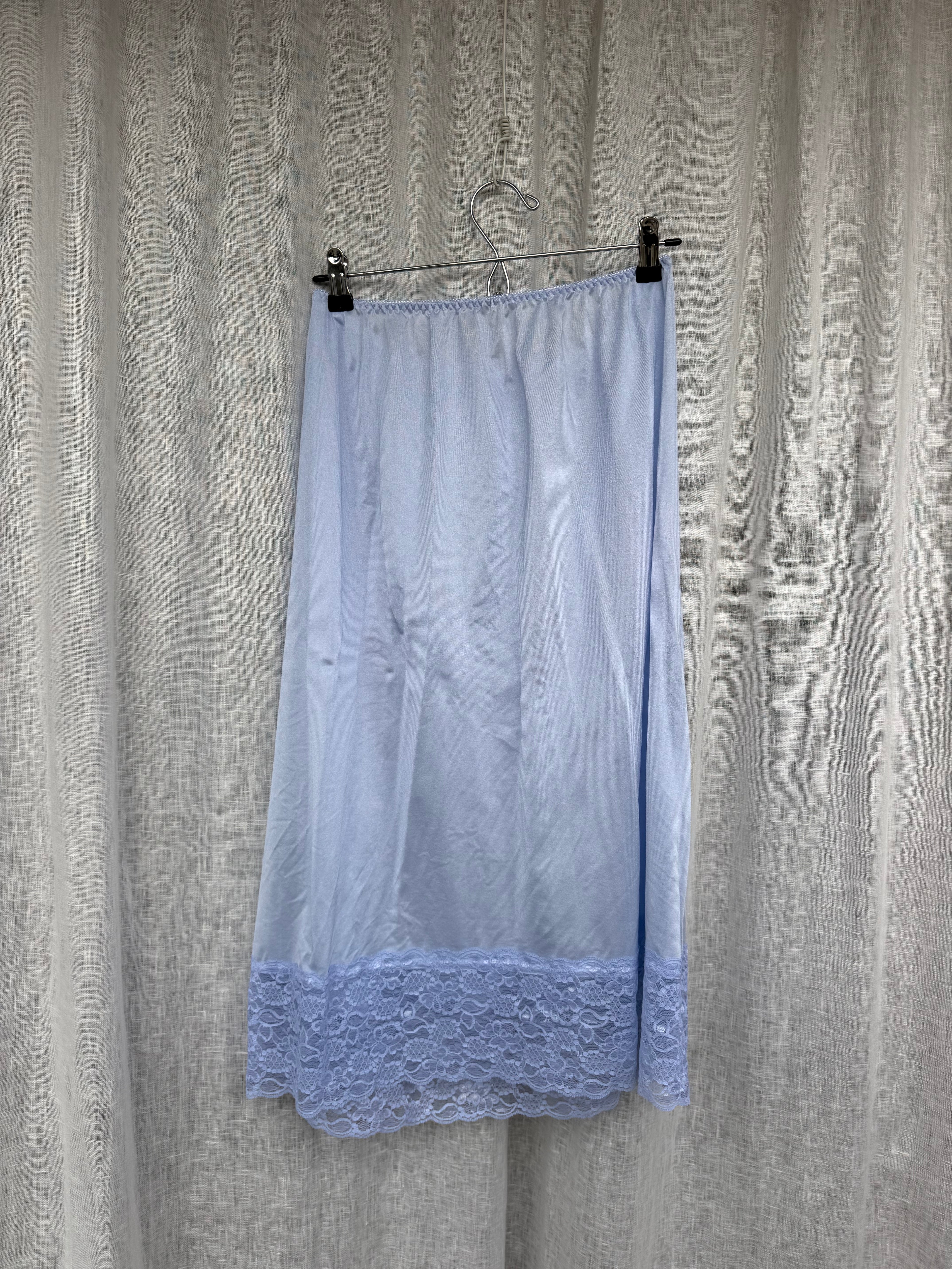 Light blue petticoat skirt with lace hem
