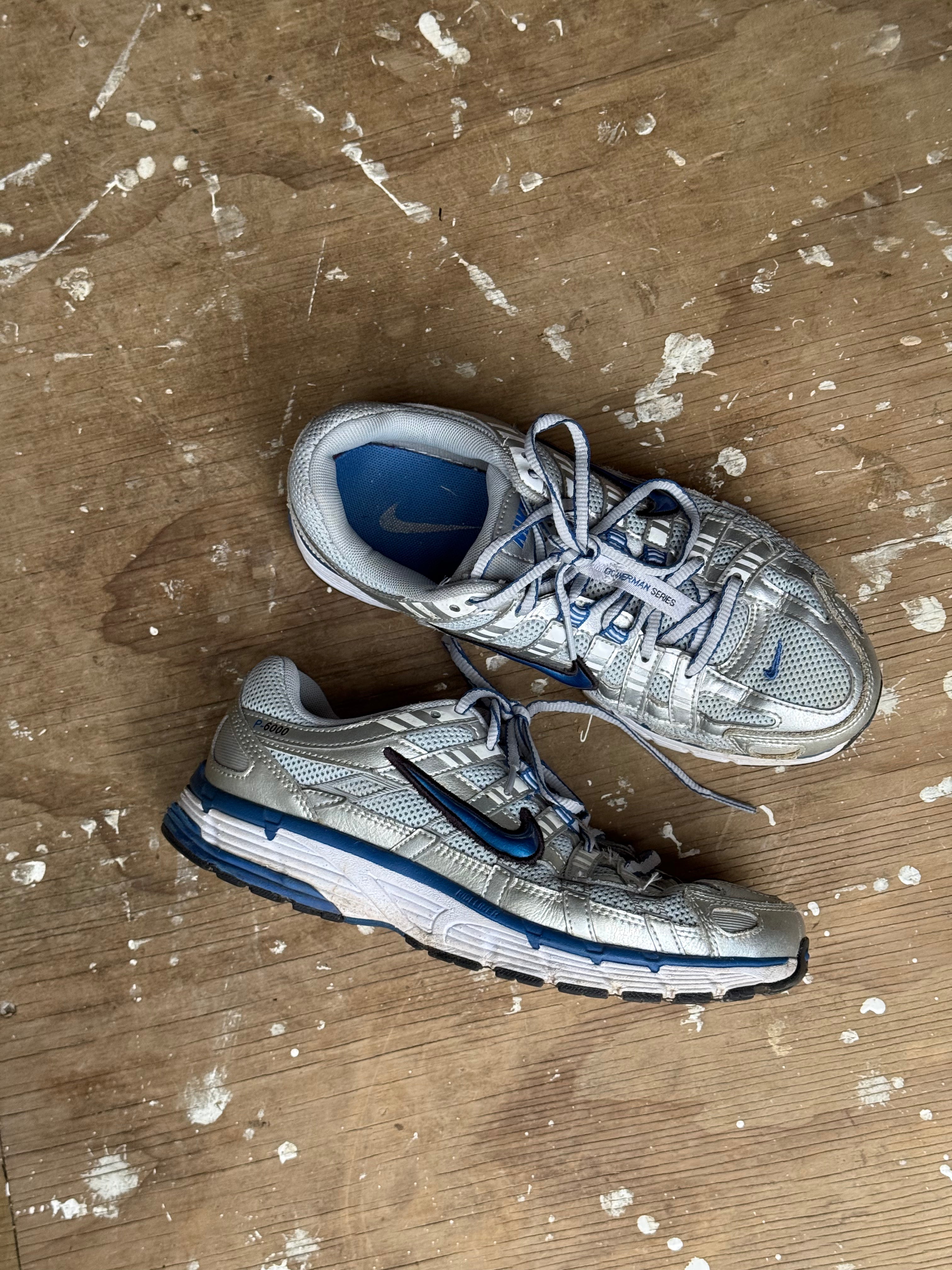 Silver Nike sneakers