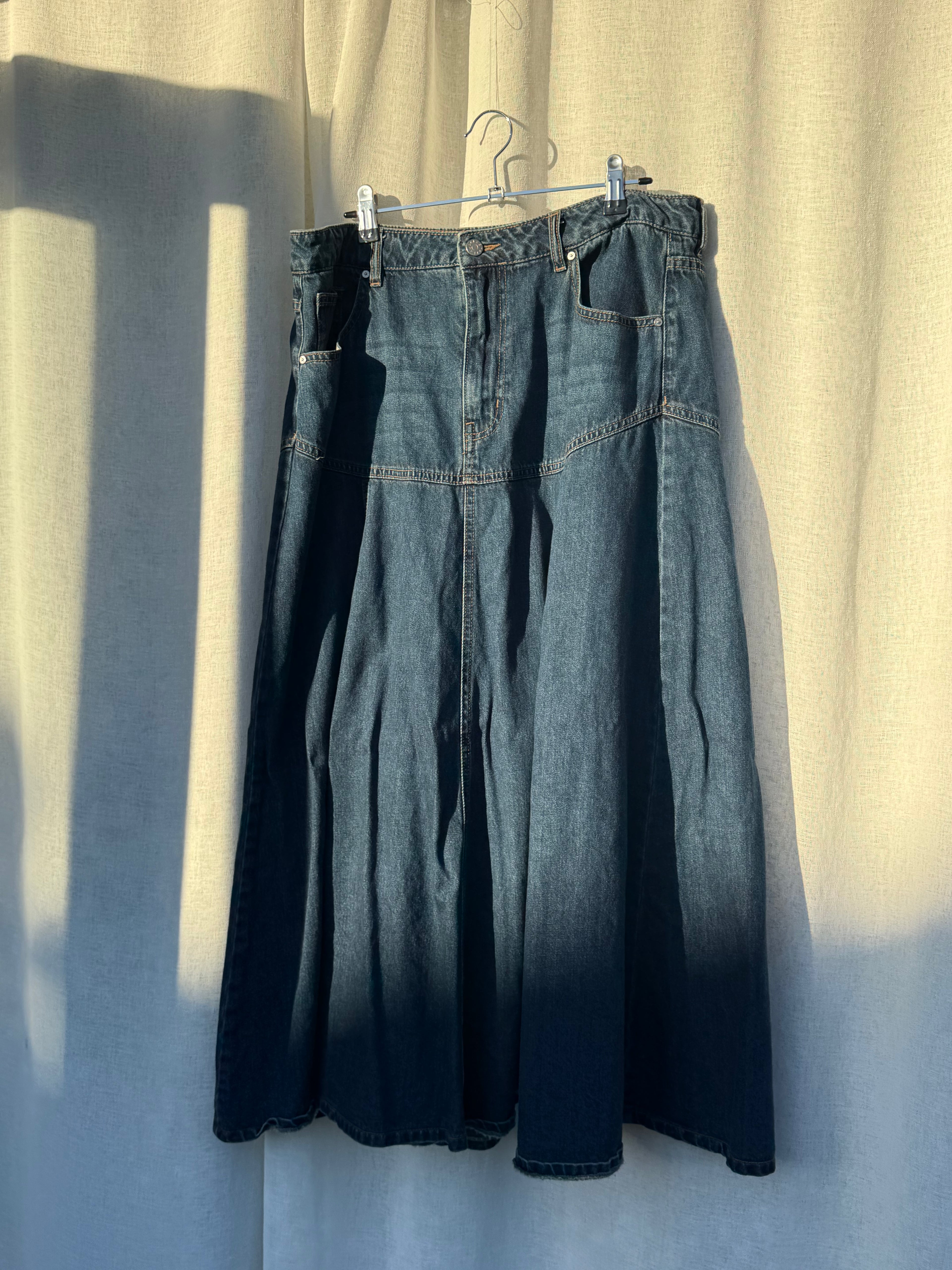 Denim maxi skirt