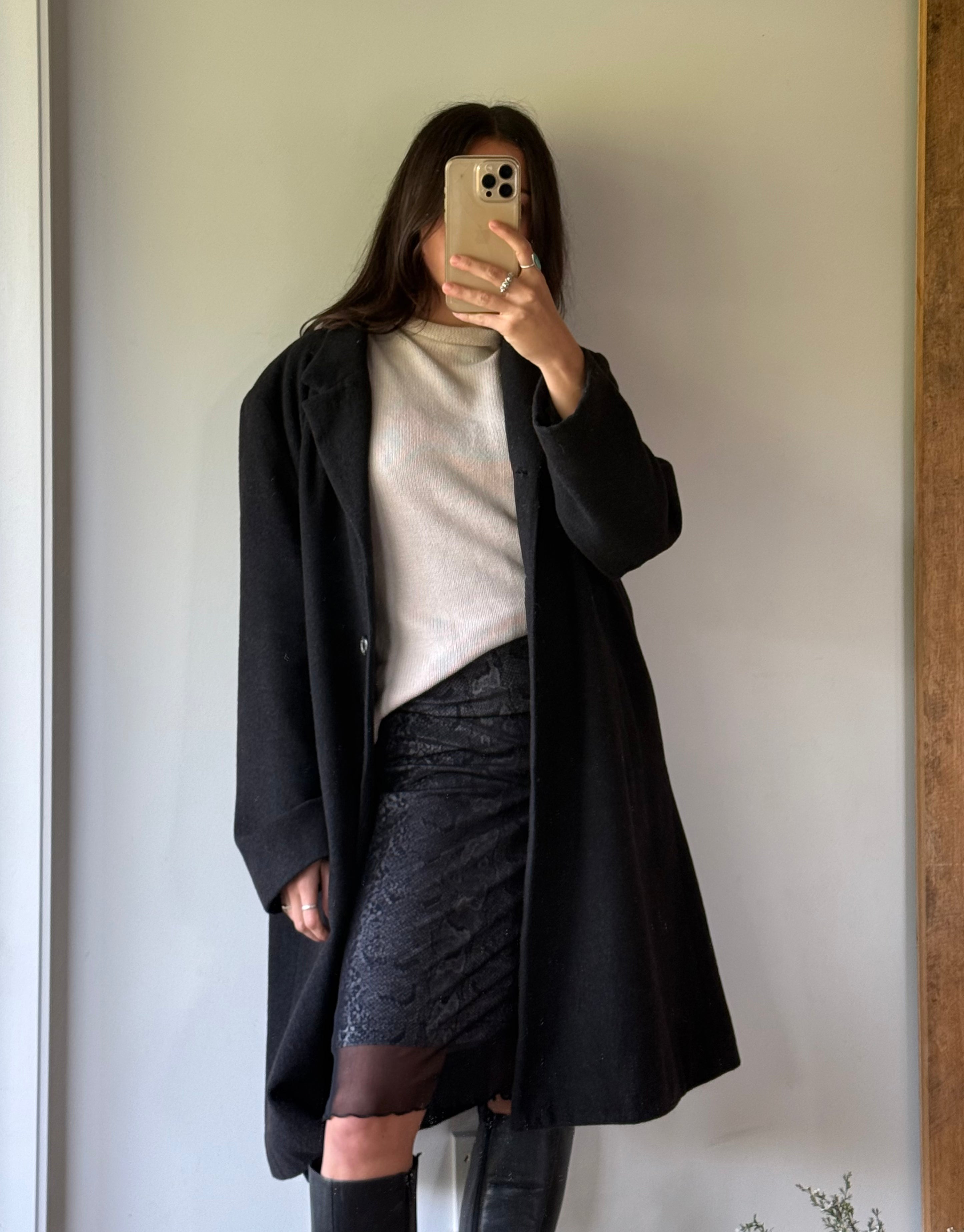 Vintage wool + cashmere blend coat, made in Aotearoa