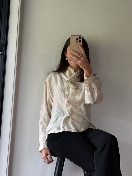 Vintage Max silk blouse, made in Aotearoa