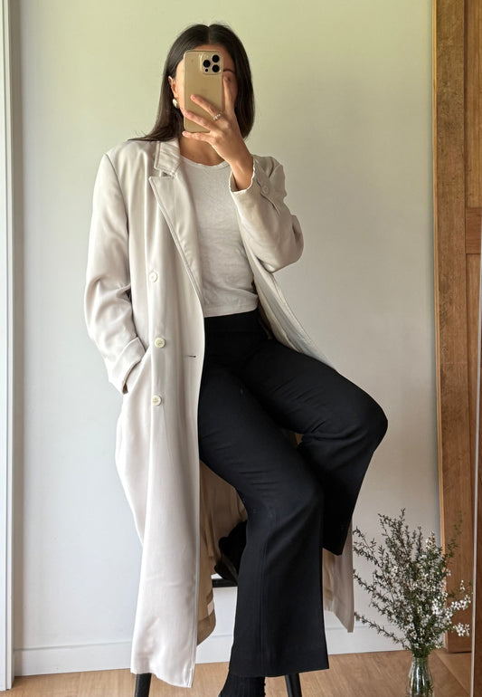 Vintage cream trench style coat