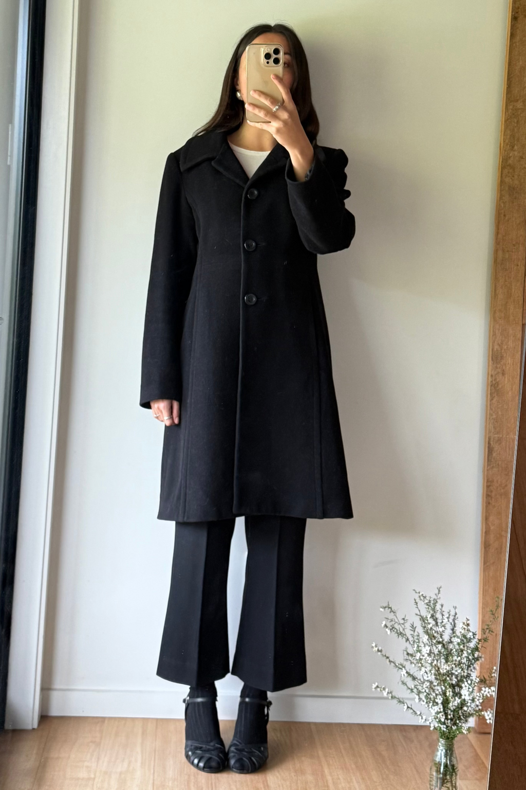 Vintage wool + cashmere blend coat, made in Aotearoa