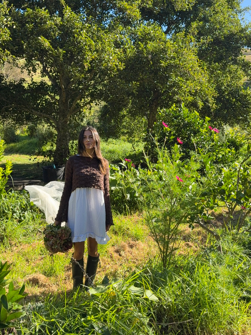 Cotton sun dress with frills