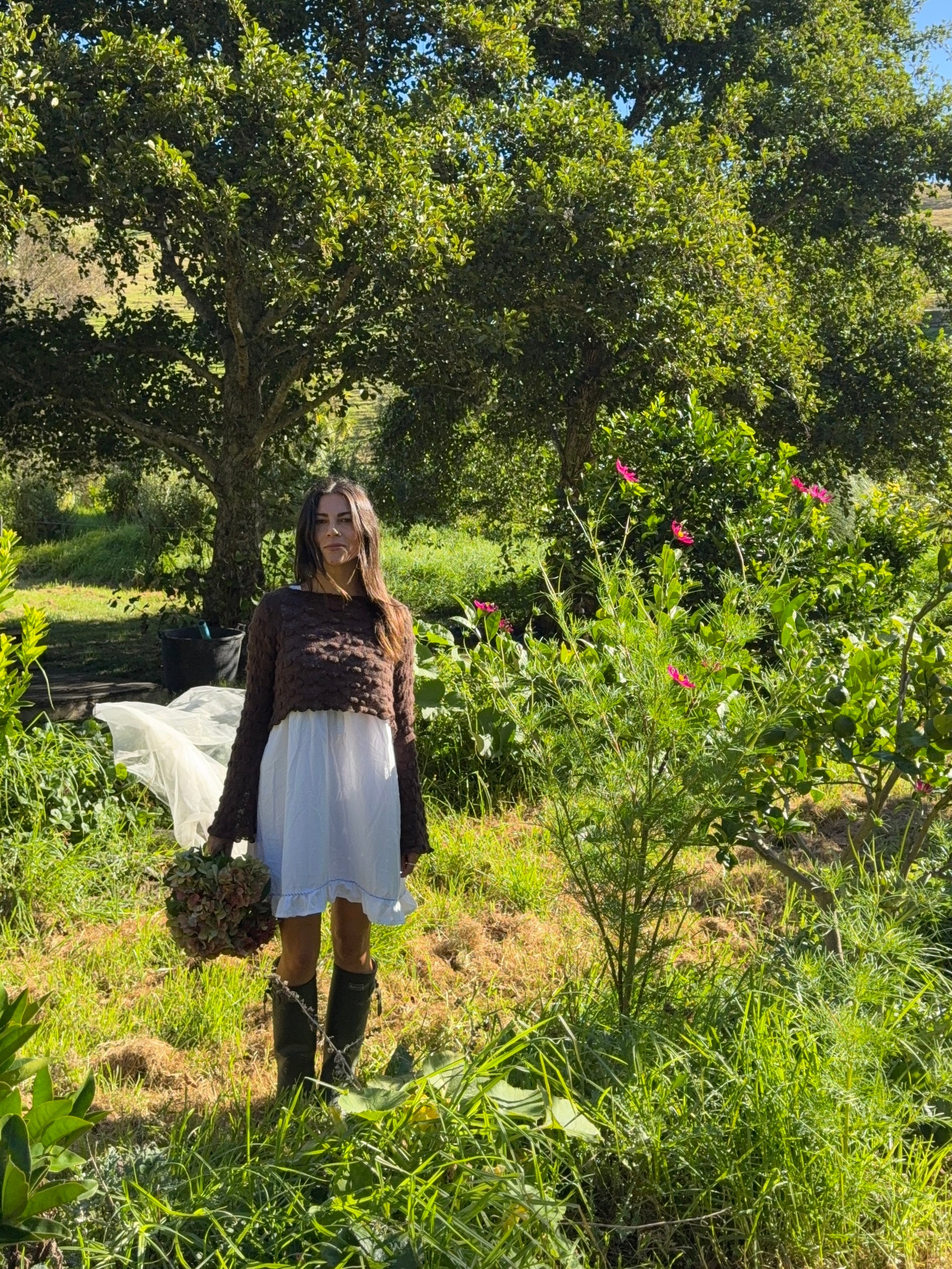 Cotton sun dress with frills