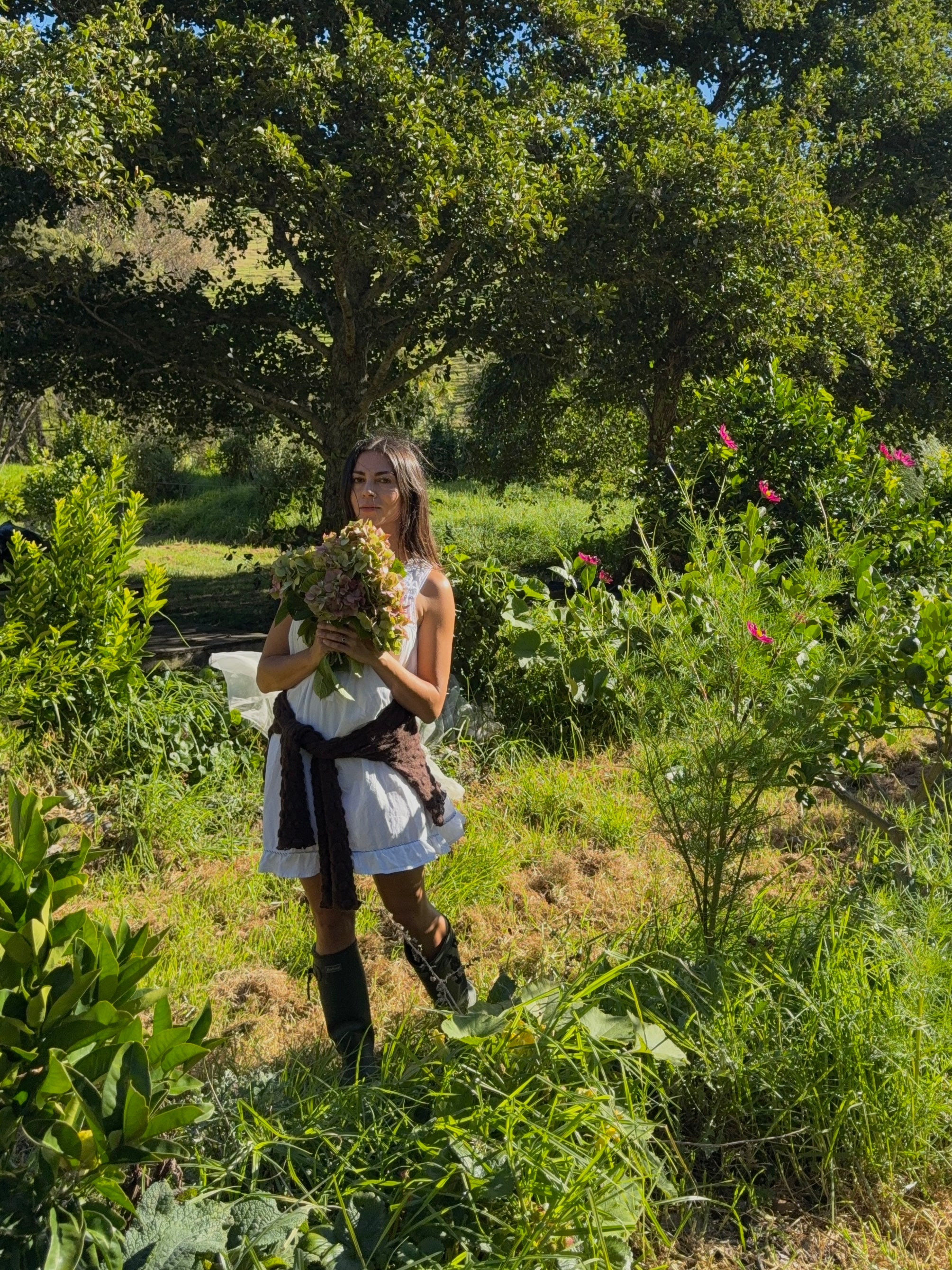 Cotton sun dress with frills