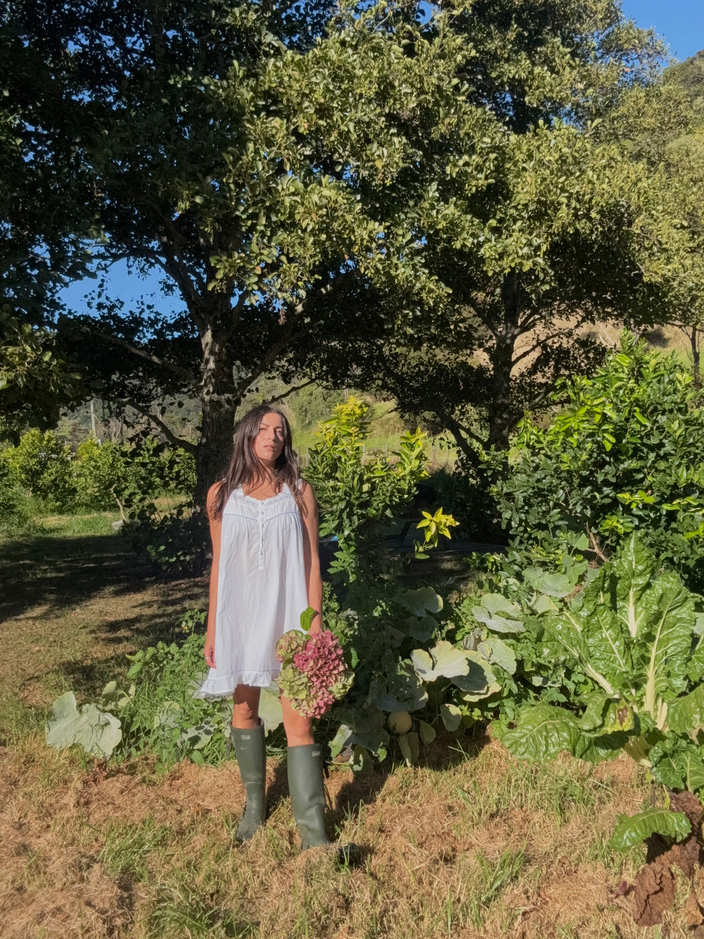 Cotton sun dress with frills