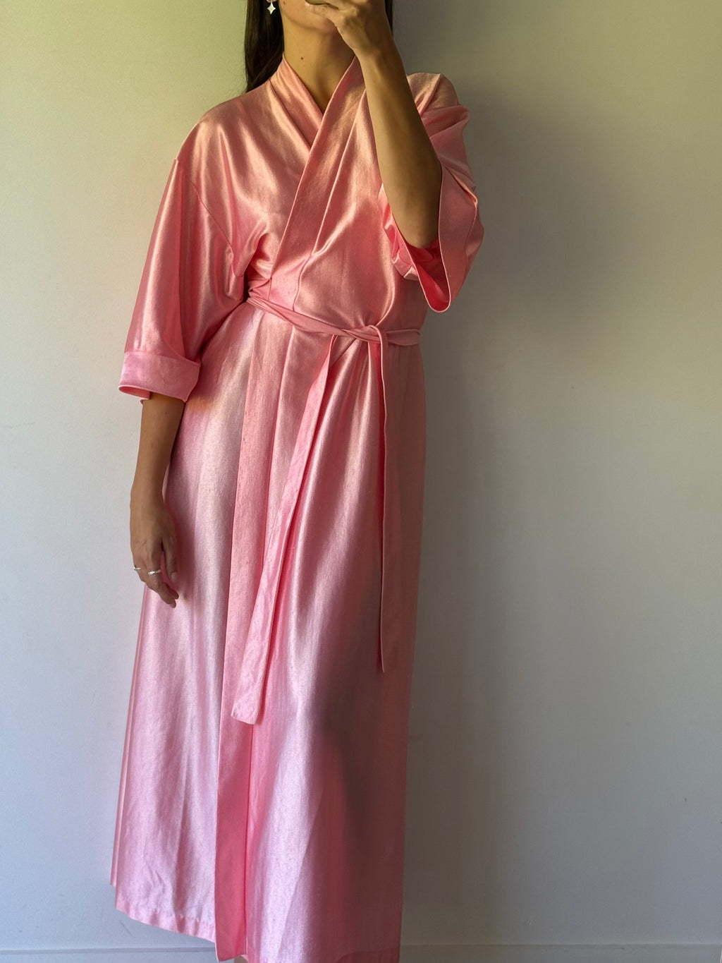 Vintage pink velour dressing gown
