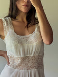Vintage negligee with lace detail and sheer pleats