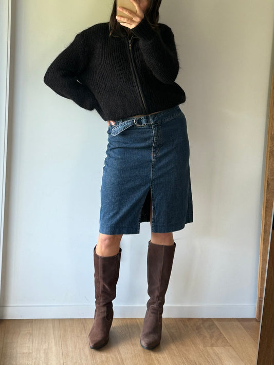 Brown suede wedge boots