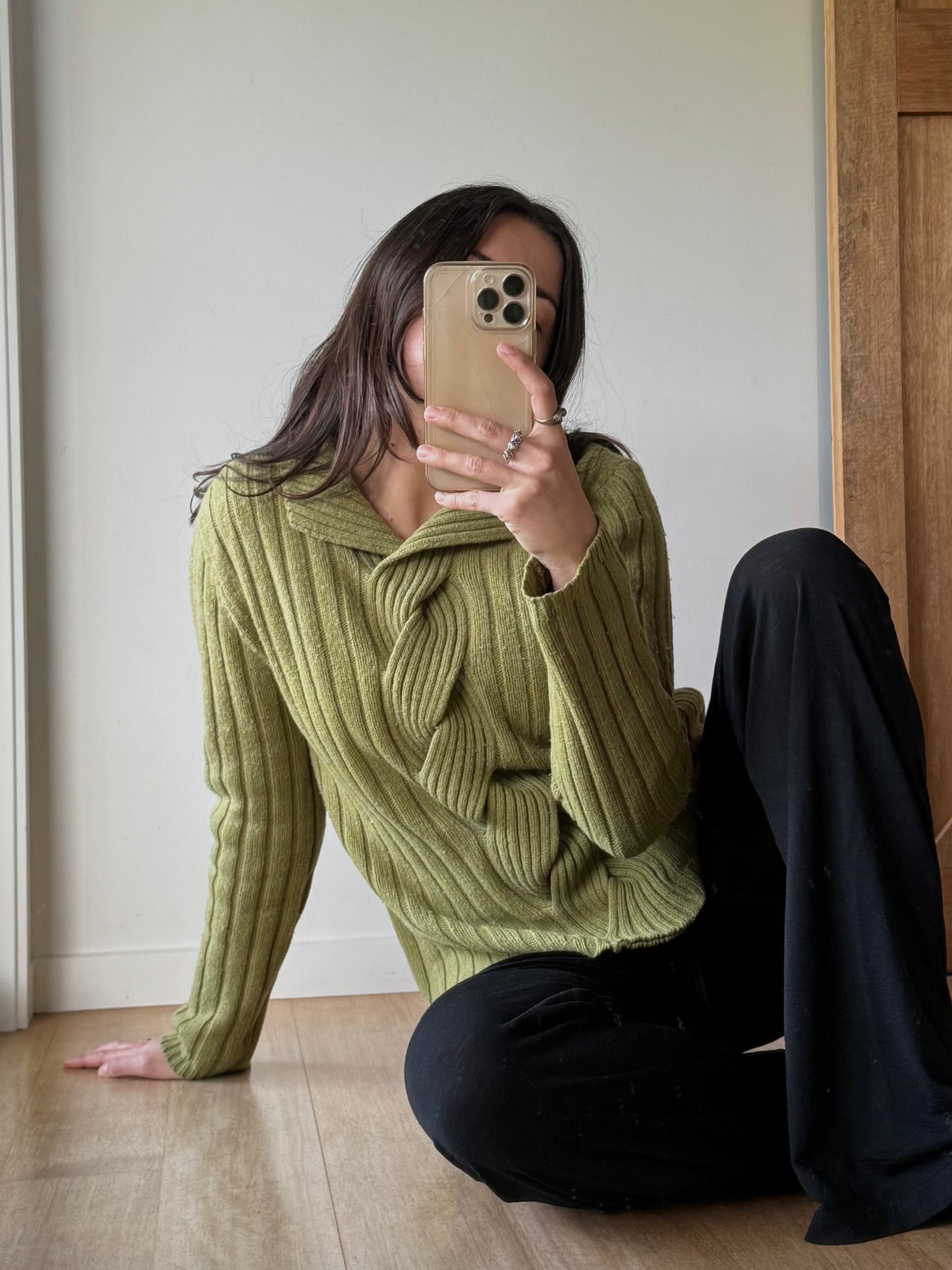90s style wool blend jumper