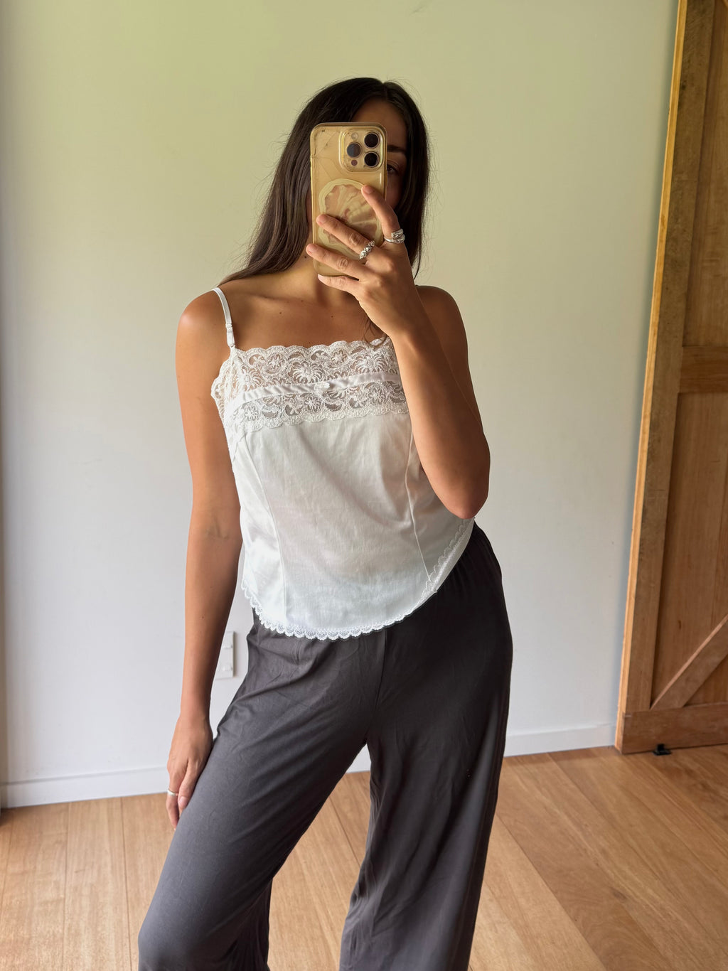 Lace cami made in Aotearoa