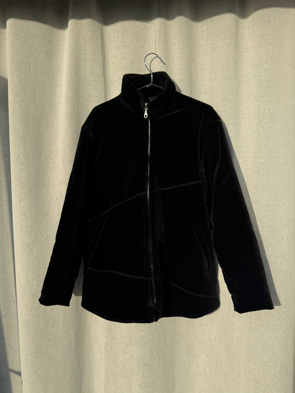 Black velvet jumper, made in Aotearoa