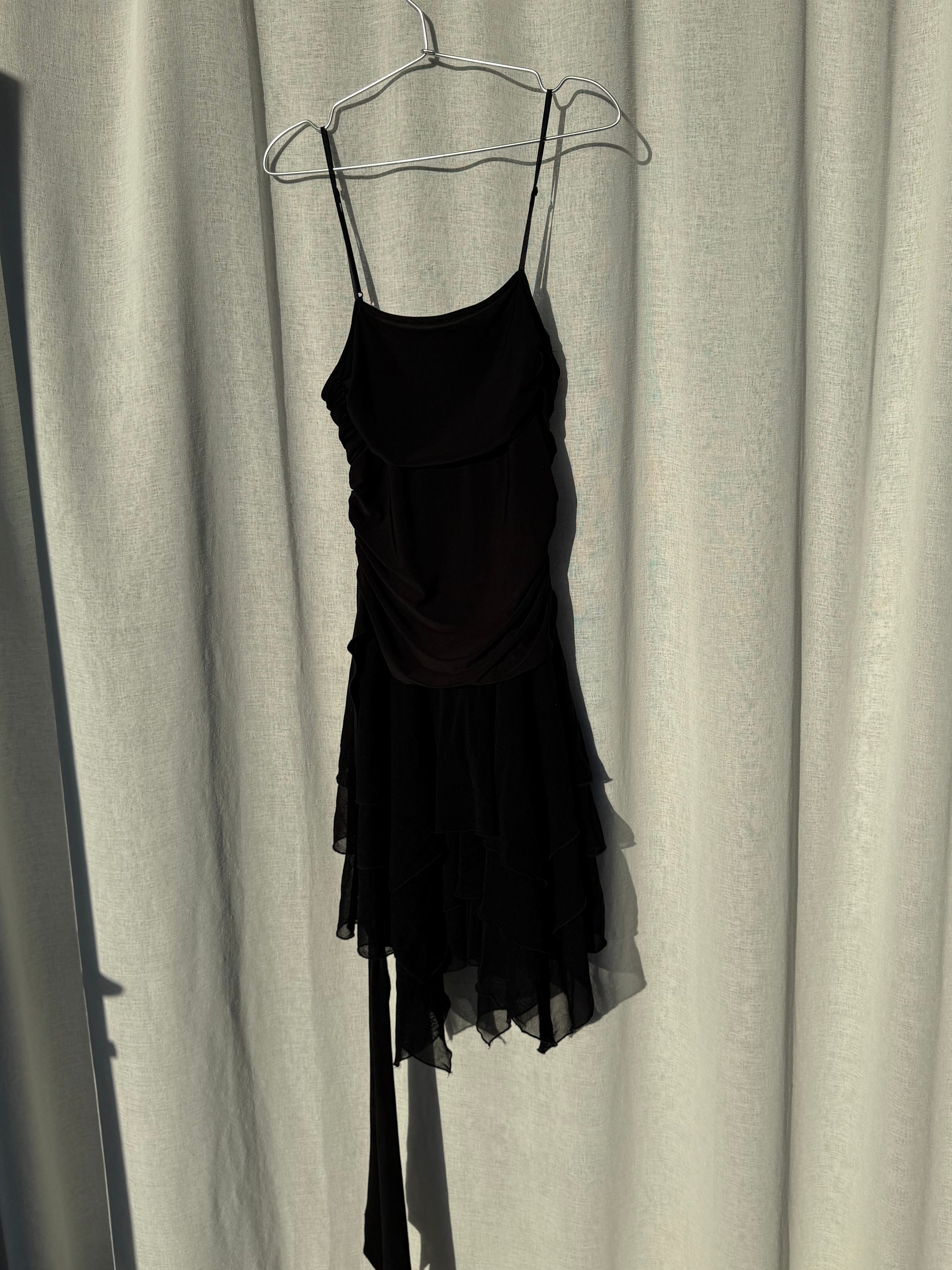 Black dress with hanky hem