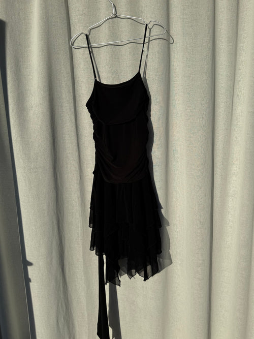 Black dress with hanky hem